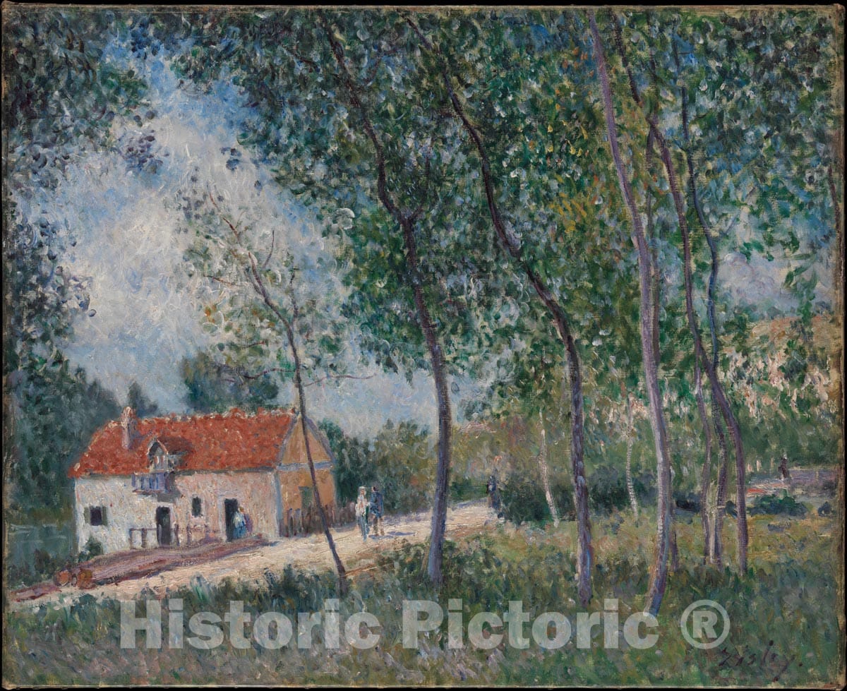 Art Print : Alfred Sisley - The Road from Moret to Saint-Mammès : Vintage Wall Art