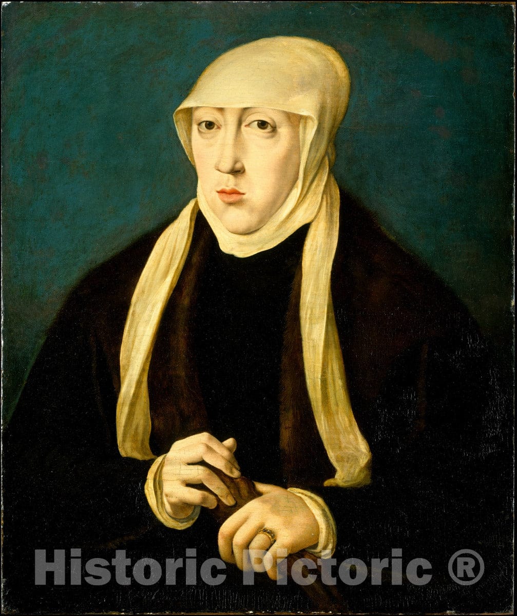 Art Print : Copy After Jan Cornelisz Vermeyen - Mary (1505–1558), Queen of Hungary : Vintage Wall Art