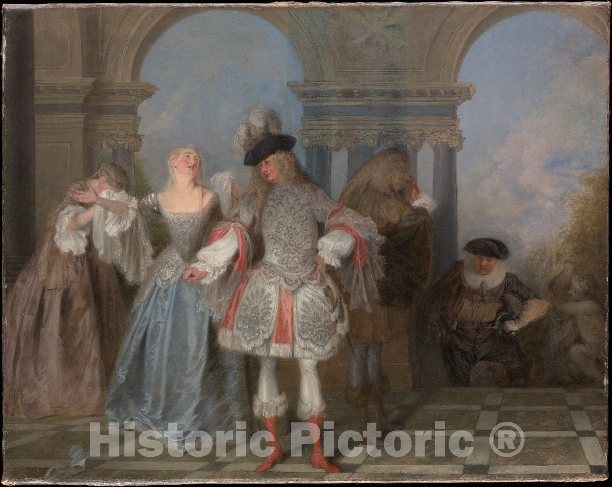 Art Print : Antoine Watteau - The French Comedians : Vintage Wall Art