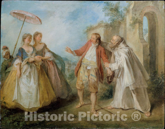 Art Print : Nicolas Lancret - Brother Philippe's Geese : Vintage Wall Art