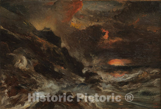 Art Print : Eugène Isabey - A Storm Off The Normandy Coast : Vintage Wall Art