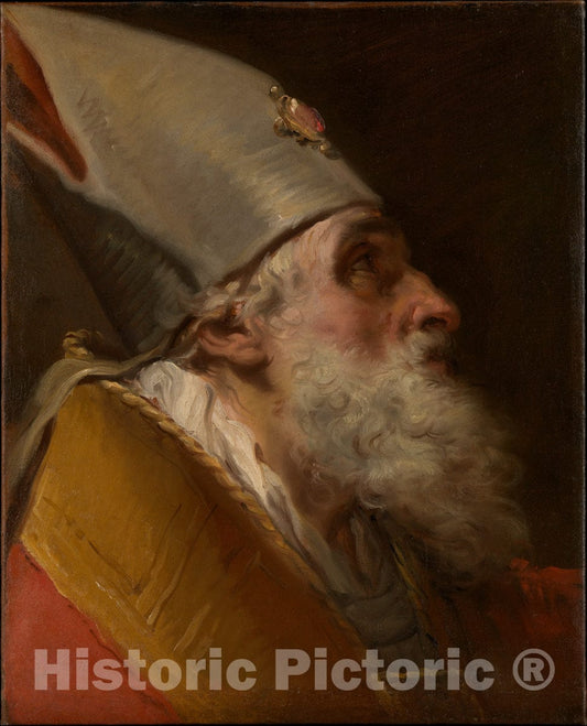 Art Print : Gaetano Gandolfi - Head of a Bishop : Vintage Wall Art