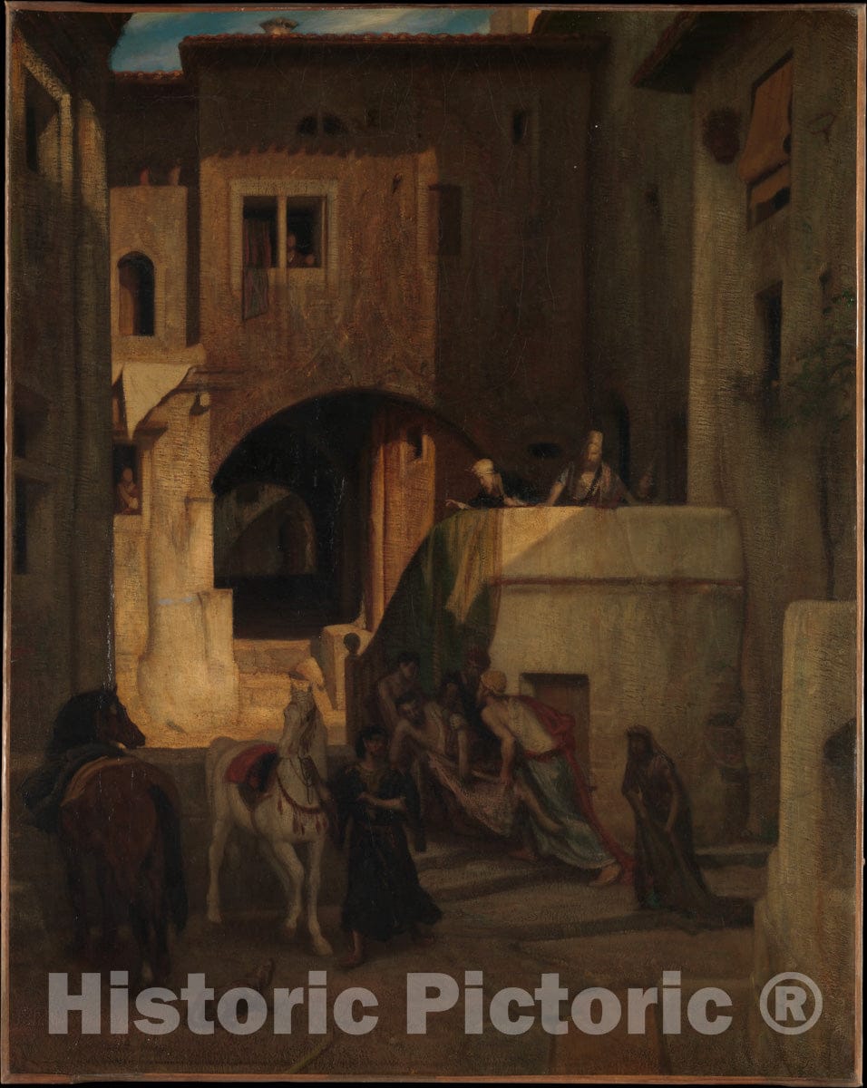 Art Print : Alexandre-Gabriel Decamps - The Good Samaritan : Vintage Wall Art