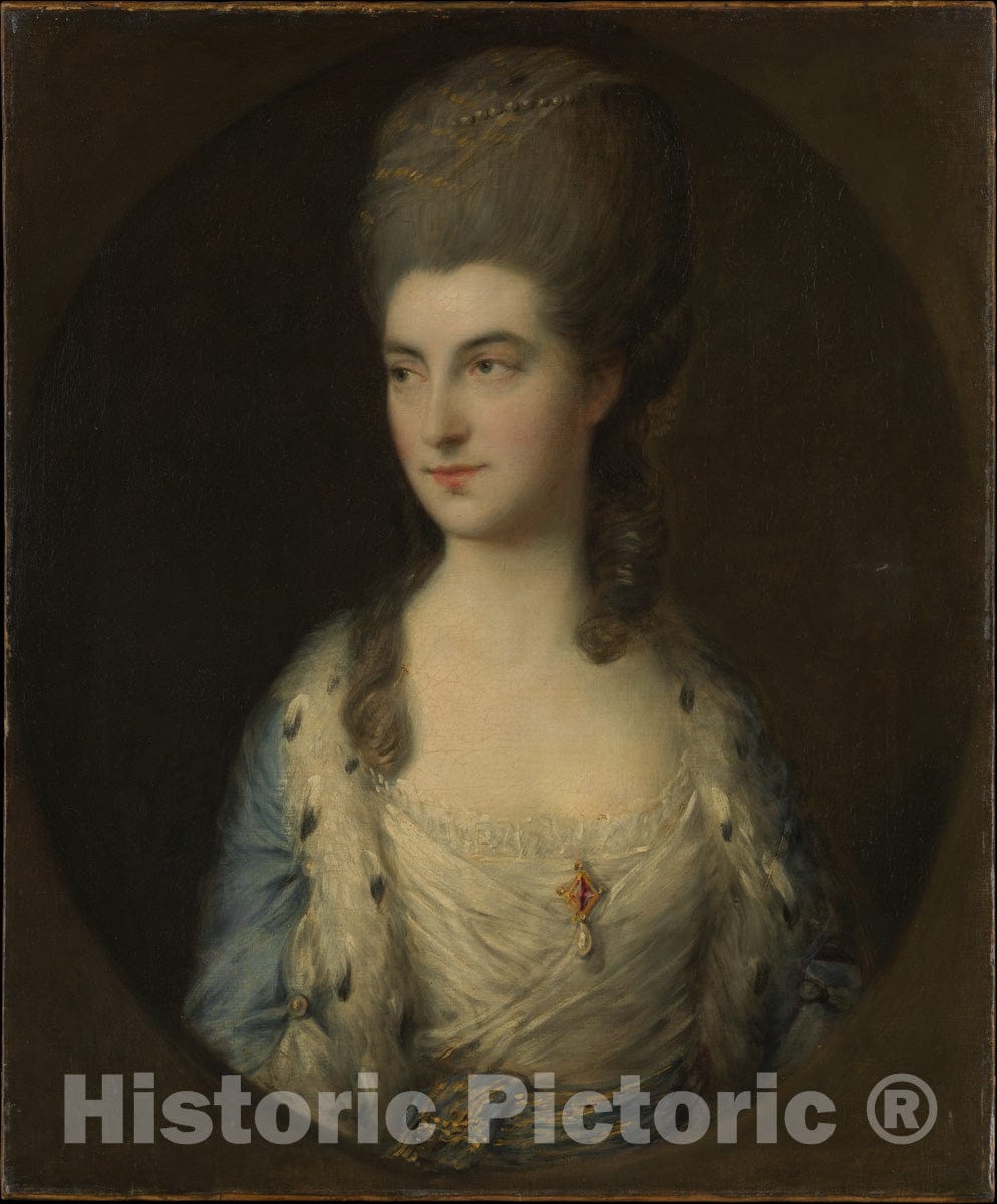Art Print : Thomas Gainsborough - Portrait of a Young Woman, Called Miss Sparrow : Vintage Wall Art