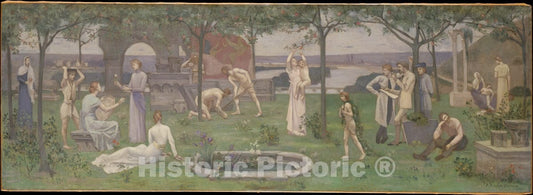 Art Print : Pierre Puvis de Chavannes - Inter artes et naturam (Between Art and Nature) : Vintage Wall Art