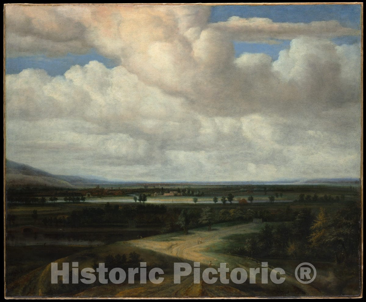 Art Print : Philips Koninck - A Panoramic Landscape with a Country Estate : Vintage Wall Art
