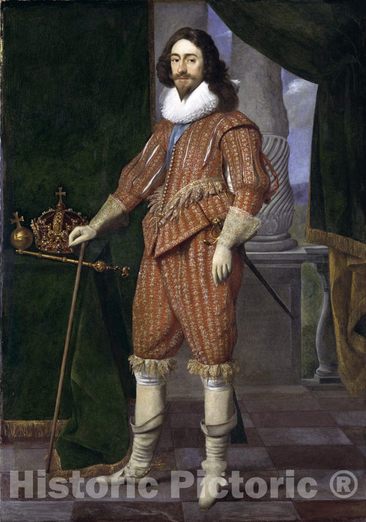 Art Print : Daniël Mijtens - Charles I (1600–1649), King of England : Vintage Wall Art