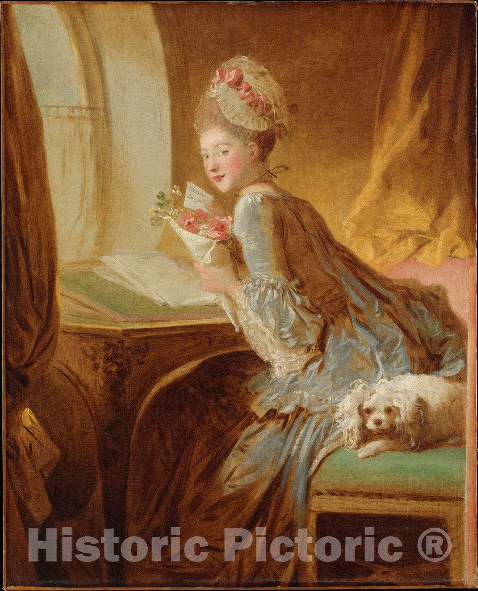 Art Print : Jean Honoré Fragonard - The Love Letter : Vintage Wall Art
