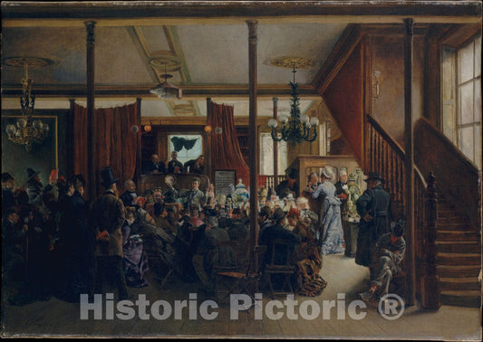 Art Print : Ignacio de León y Escosura - Auction Sale in Clinton Hall, New York, 1876 : Vintage Wall Art