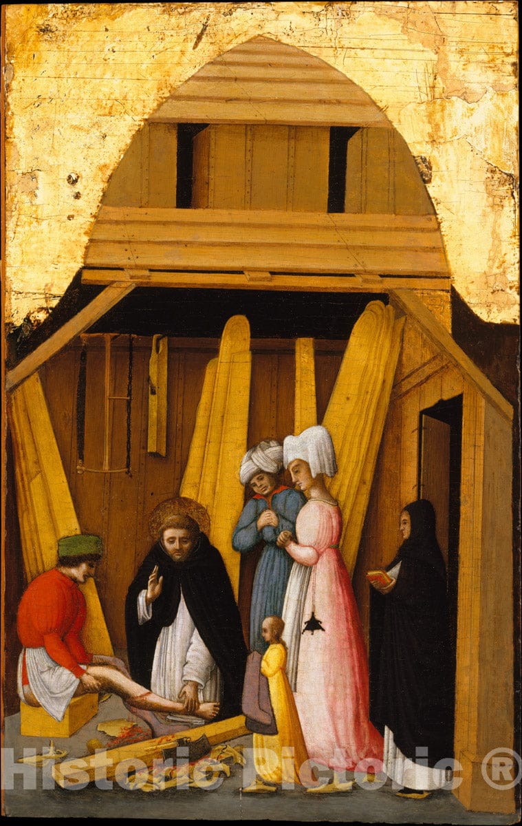 Art Print : Antonio Vivarini - Saint Peter Martyr Healing The Leg of a Young Man : Vintage Wall Art