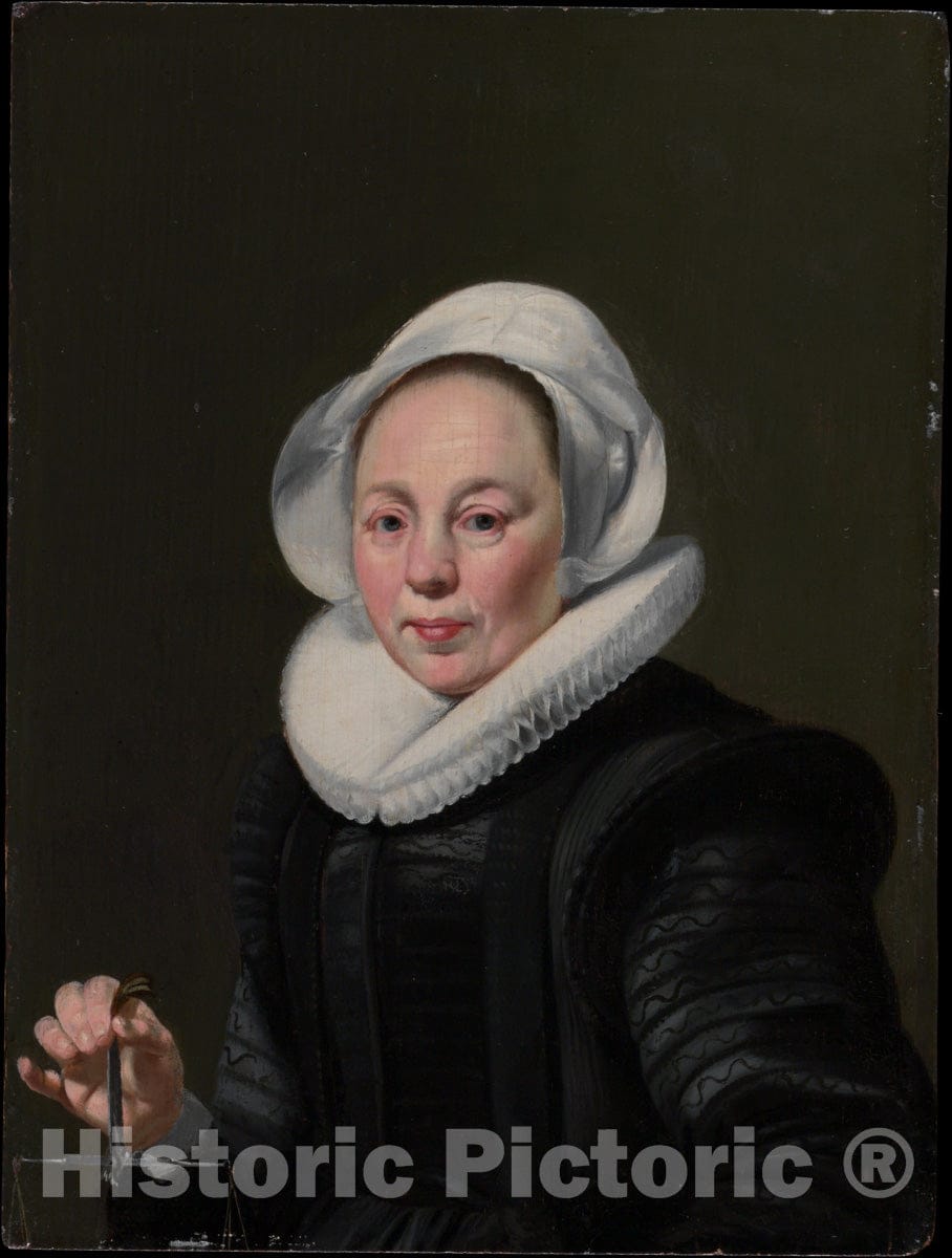 Art Print : Thomas de Keyser - Portrait of a Woman with a Balance : Vintage Wall Art