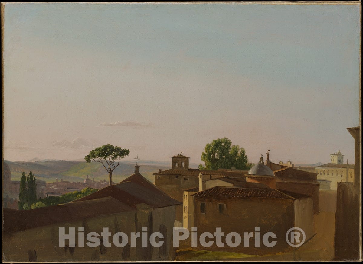 Art Print : Simon Denis - View on The Quirinal Hill, Rome : Vintage Wall Art