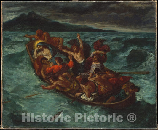 Art Print : Eugène Delacroix - Christ Asleep During The Tempest : Vintage Wall Art