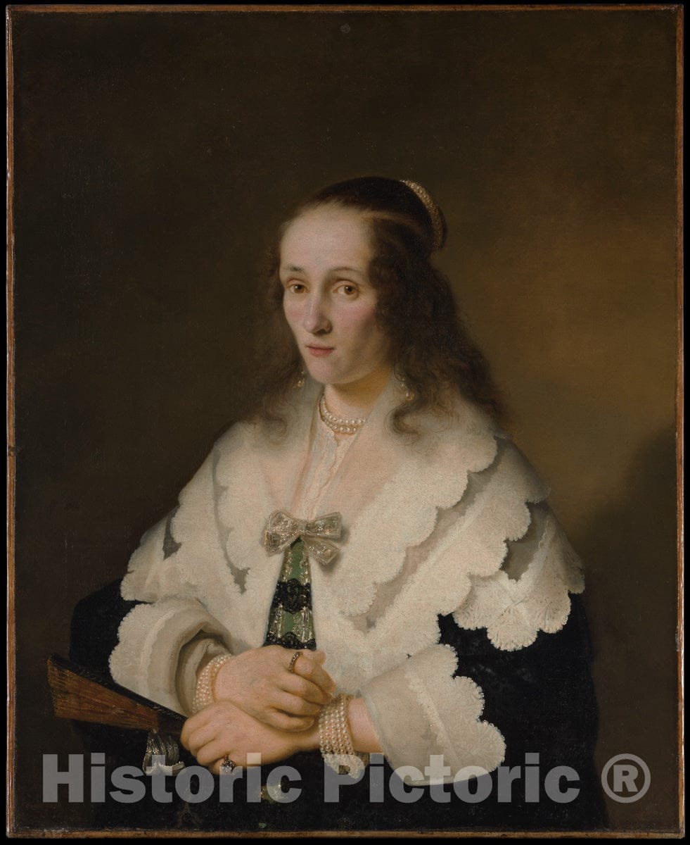 Art Print : Ferdinand BOL - Portrait of a Woman : Vintage Wall Art