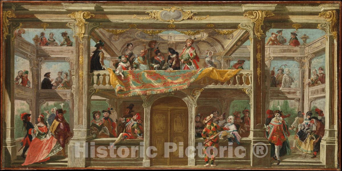 Art Print : Andreas Altomonte - A Masked Ball in Bohemia : Vintage Wall Art