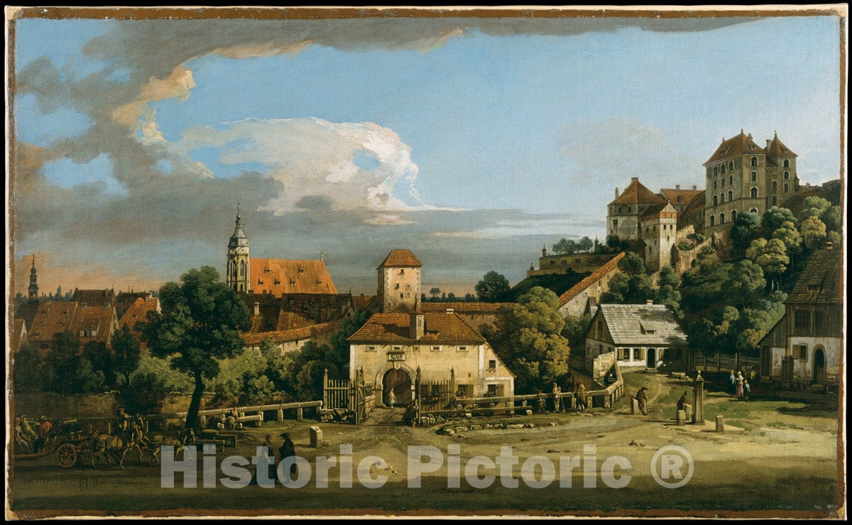 Art Print : Bernardo Bellotto - Pirna: The Obertor from The South : Vintage Wall Art