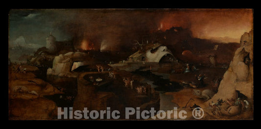 Art Print : Follower of Hieronymus Bosch - Christ's Descent into Hell : Vintage Wall Art