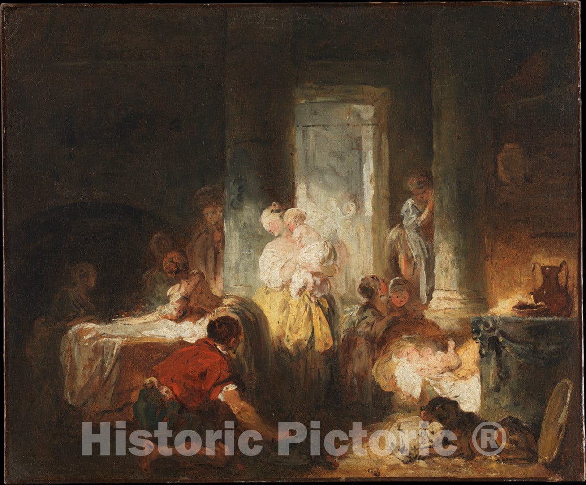 Art Print : Jean Honoré Fragonard - Roman Interior : Vintage Wall Art
