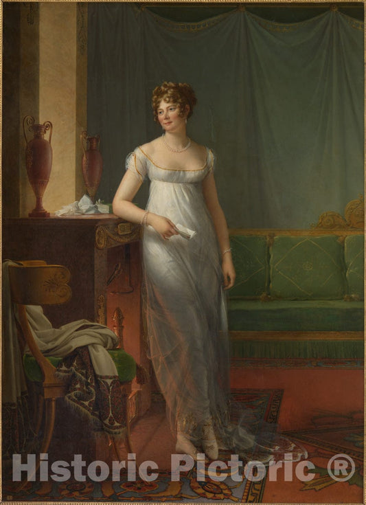 Art Print : Baron François Gérard - Madame Charles Maurice de Talleyrand Périgord (1761–1835) : Vintage Wall Art