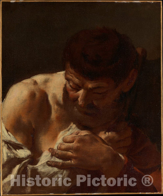 Art Print : Giovanni Battista Piazzetta - Bust of a Man (Saint Matthias?) : Vintage Wall Art