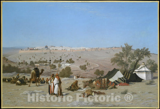 Art Print : Charles-Théodore Frère - Jerusalem from The Mount of Olives : Vintage Wall Art