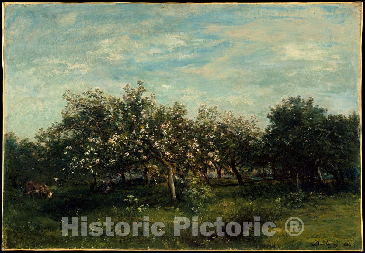 Art Print : Charles-François Daubigny - Apple Blossoms : Vintage Wall Art