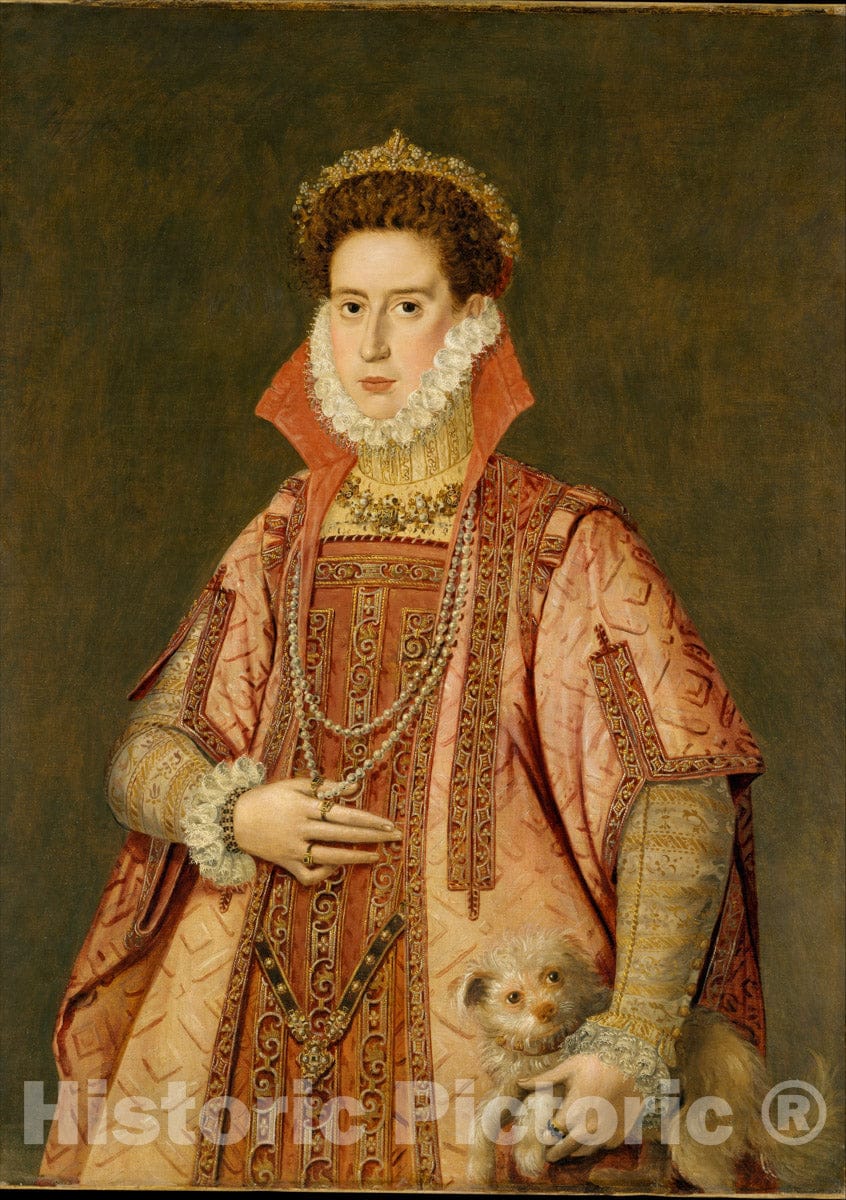 Art Print : Alonzo Sánchez Coello - Portrait of a Woman : Vintage Wall Art