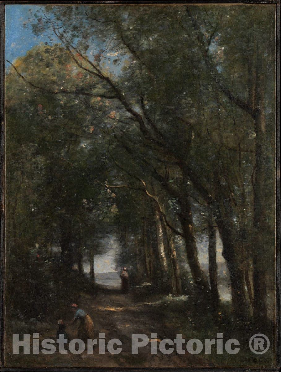 Art Print : Camille Corot - A Lane Through The Trees : Vintage Wall Art