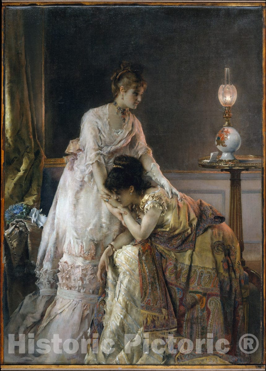 Art Print : Alfred Stevens - After The Ball : Vintage Wall Art