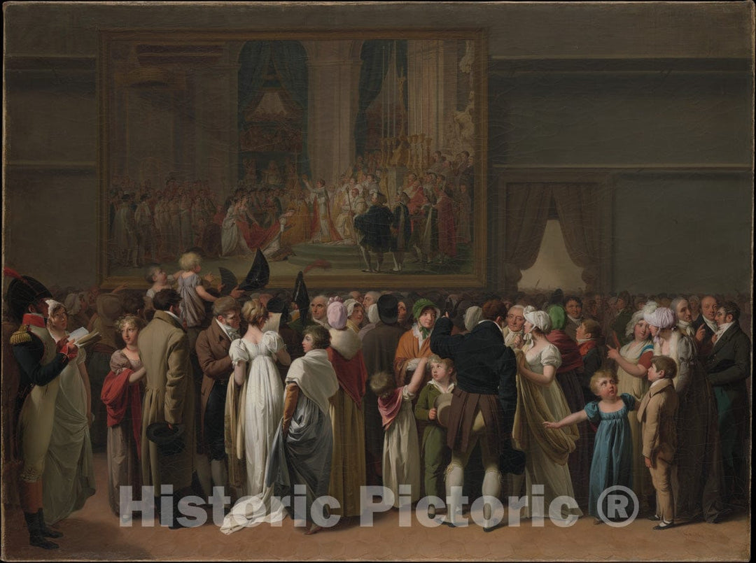 Art Print : Louis Léopold Boilly - The Public Viewing David’s Coronation at The Louvre : Vintage Wall Art