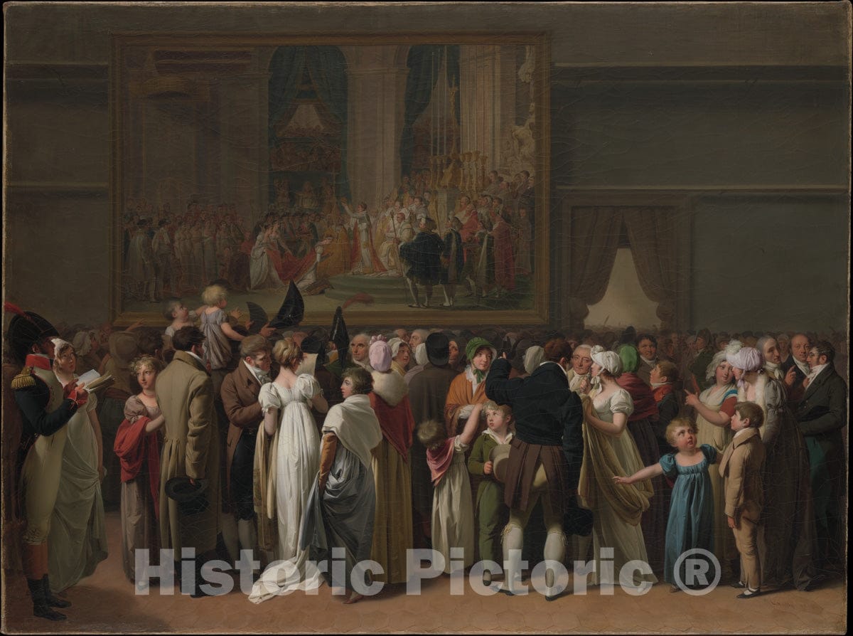 Art Print : Louis Léopold Boilly - The Public Viewing David’s Coronation at The Louvre : Vintage Wall Art