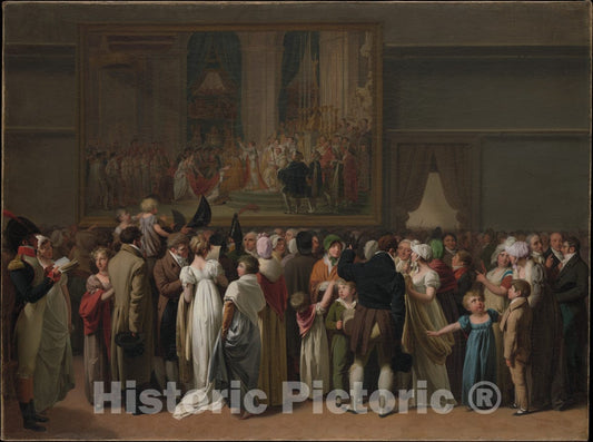 Art Print : Louis Léopold Boilly - The Public Viewing David’s Coronation at The Louvre : Vintage Wall Art