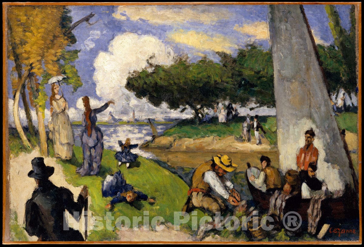 Art Print : Paul Cézanne - The Fishermen (Fantastic Scene) : Vintage Wall Art