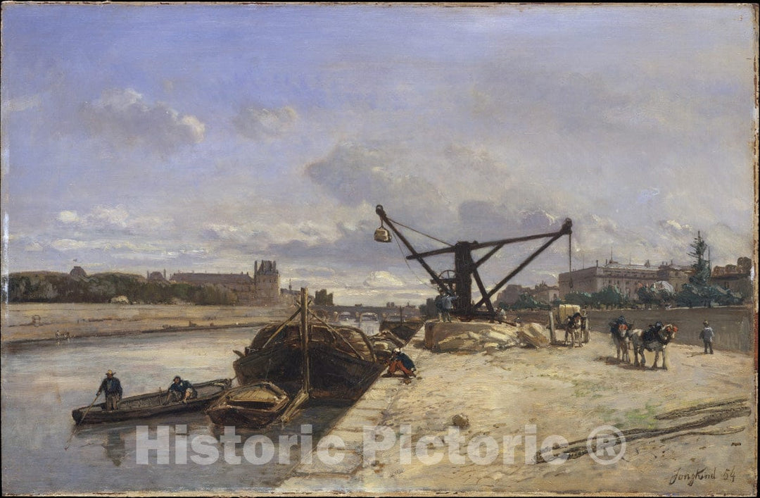 Art Print : Johan Barthold Jongkind - View from The Quai D'Orsay : Vintage Wall Art