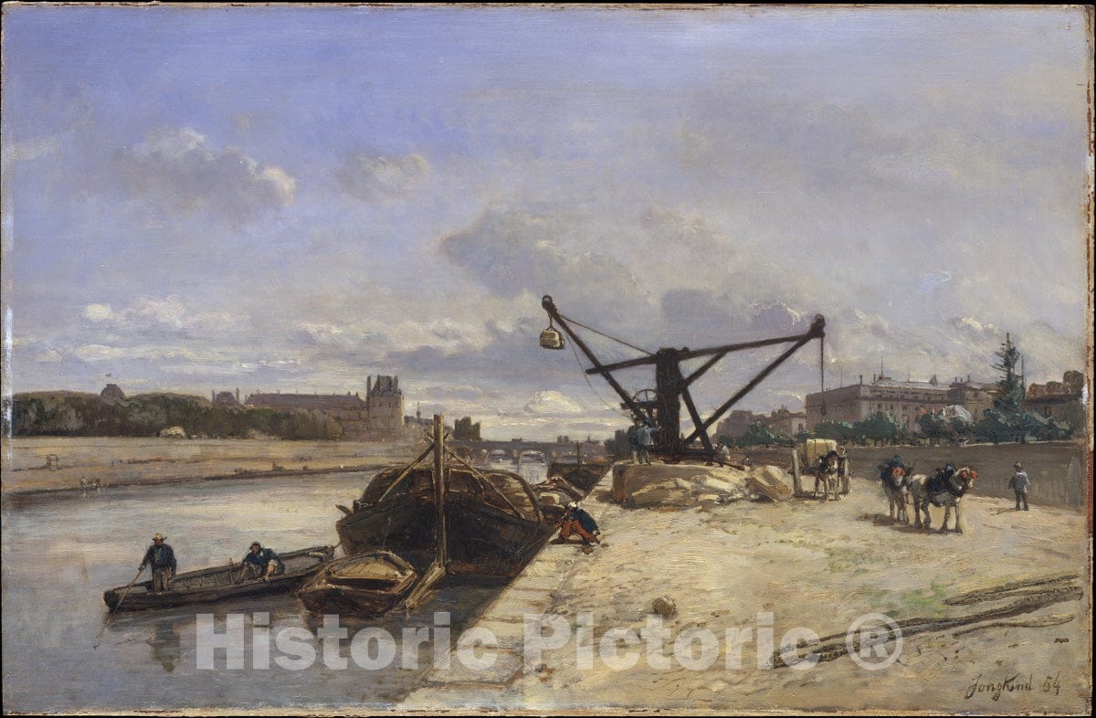 Art Print : Johan Barthold Jongkind - View from The Quai D'Orsay : Vintage Wall Art