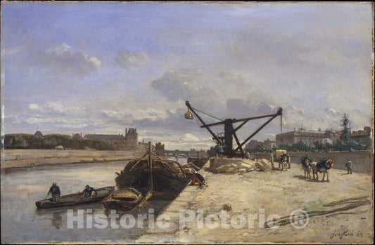 Art Print : Johan Barthold Jongkind - View from The Quai D'Orsay : Vintage Wall Art
