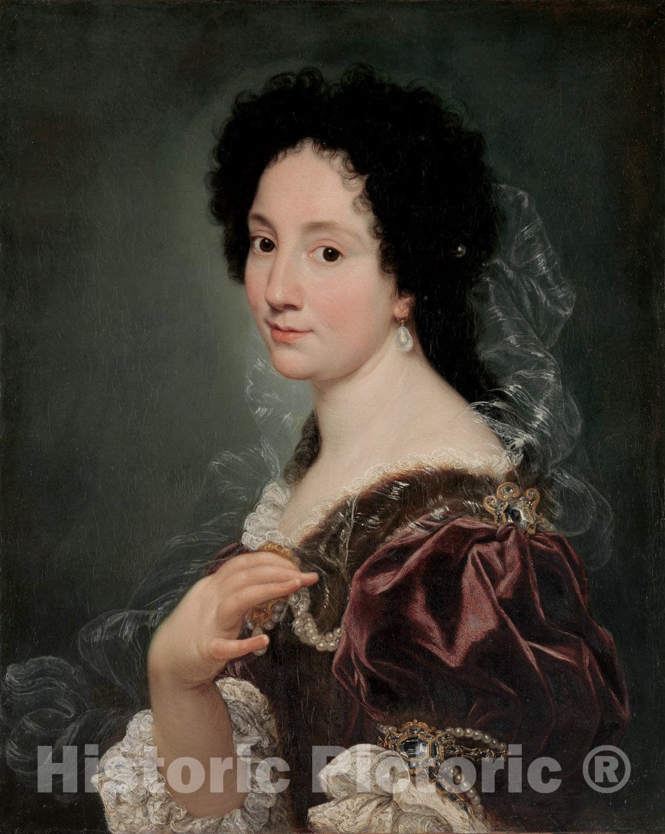 Art Print : Giovanni Battista Gaulli (Il Baciccio) - Portrait of a Woman : Vintage Wall Art