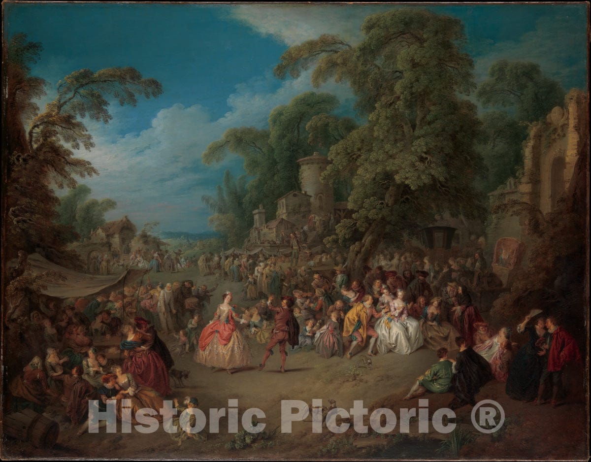 Art Print : Jean-Baptiste Joseph Pater - The Fair at Bezons : Vintage Wall Art