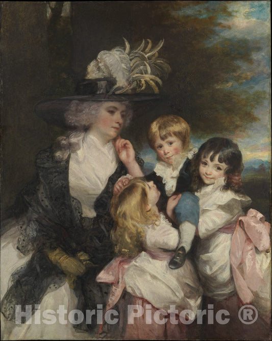 Art Print : Sir Joshua Reynolds - Lady Smith (Charlotte Delaval) and Her Children (George Henry, Louisa, and Charlotte) : Vintage Wall Art