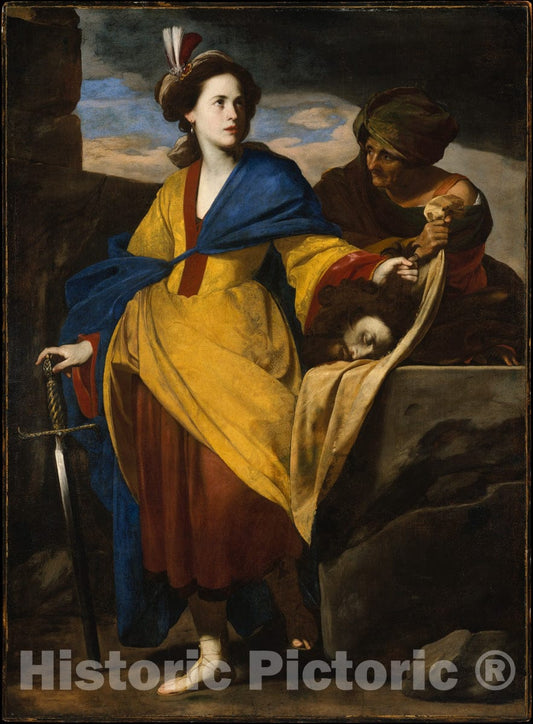 Art Print : Massimo Stanzione - Judith with The Head of Holofernes : Vintage Wall Art