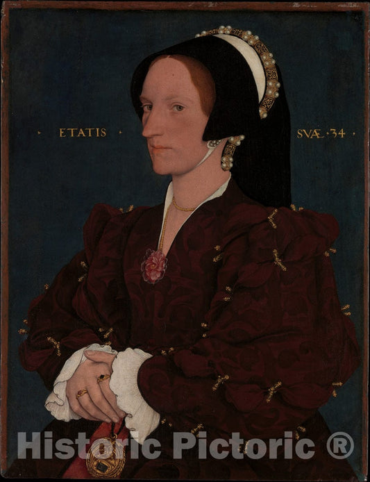Art Print : Workshop of Hans Holbein The Younger - Lady Lee (Margaret Wyatt, Born About 1509) : Vintage Wall Art