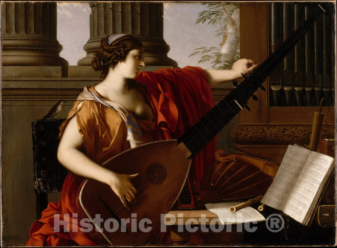 Art Print : Laurent de La Hyre - Allegory of Music : Vintage Wall Art