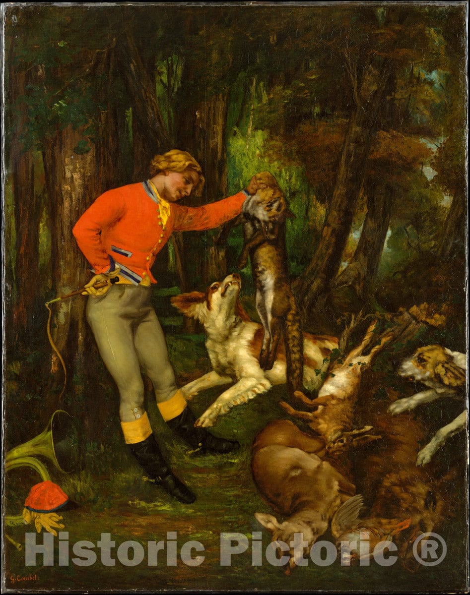 Art Print : Gustave Courbet - After The Hunt : Vintage Wall Art