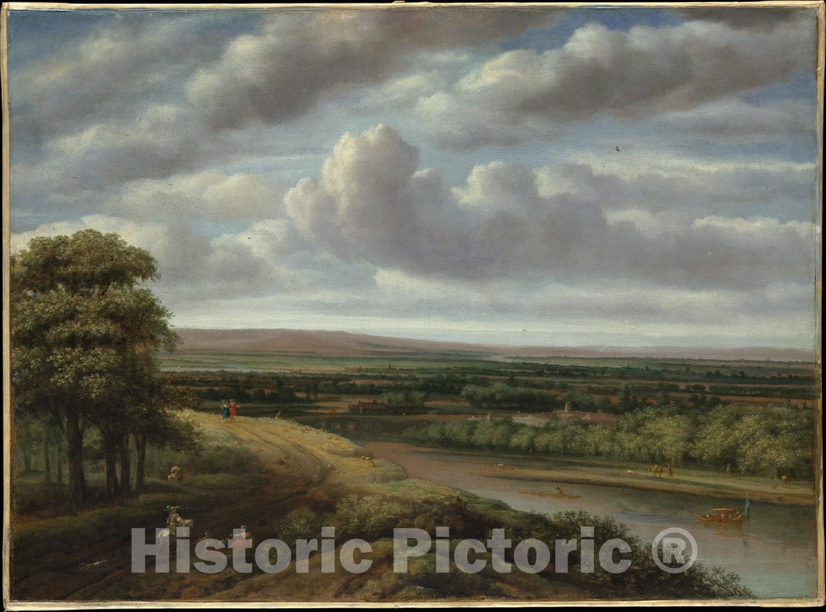 Art Print : Philips Koninck - an Extensive Wooded Landscape : Vintage Wall Art