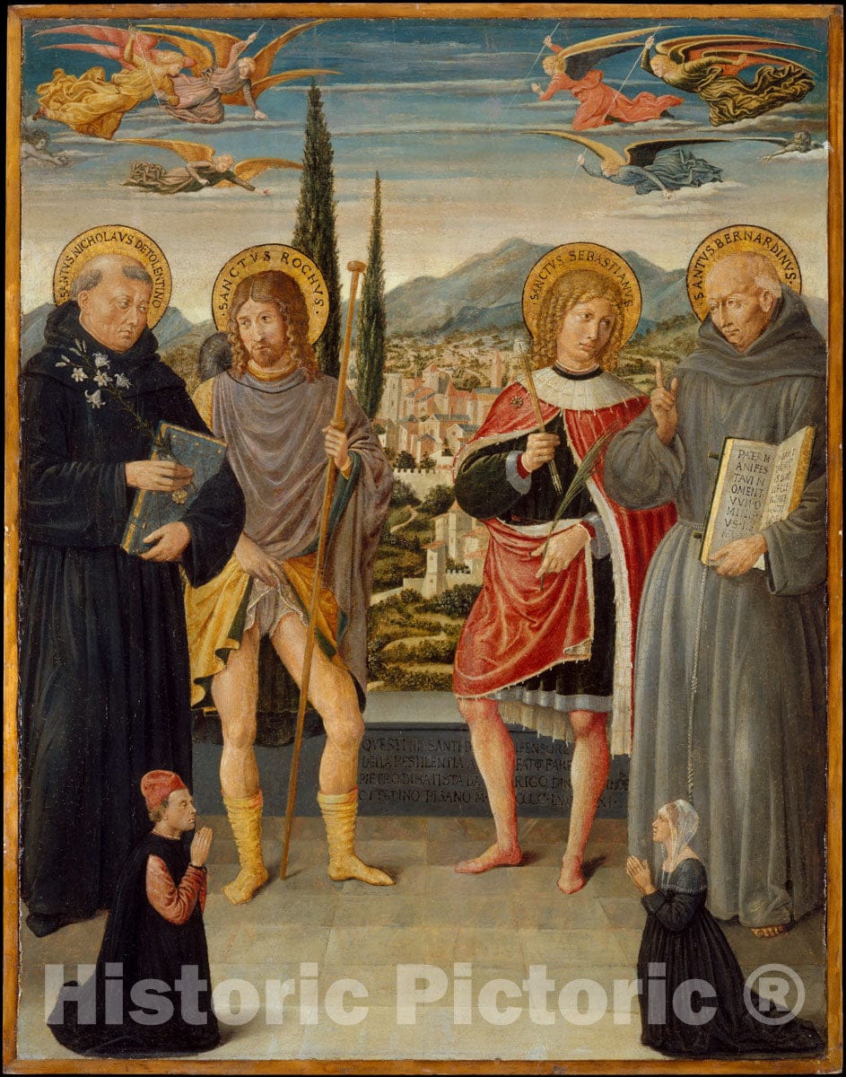 Art Print : Saints Nicholas of Tolentino - Artist: Benozzo Gozzoli (Benozzo di Lese di Sandro) - Created: 1481 : Vintage Wall Art