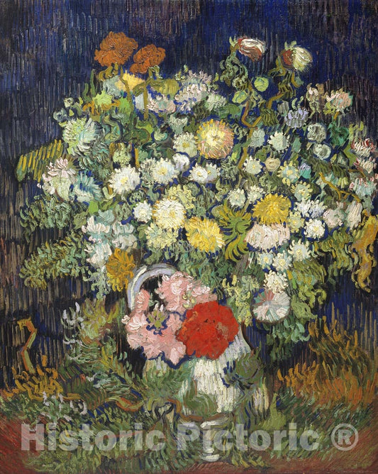 Art Print : Vincent Van Gogh - Bouquet of Flowers in a Vase : Vintage Wall Art