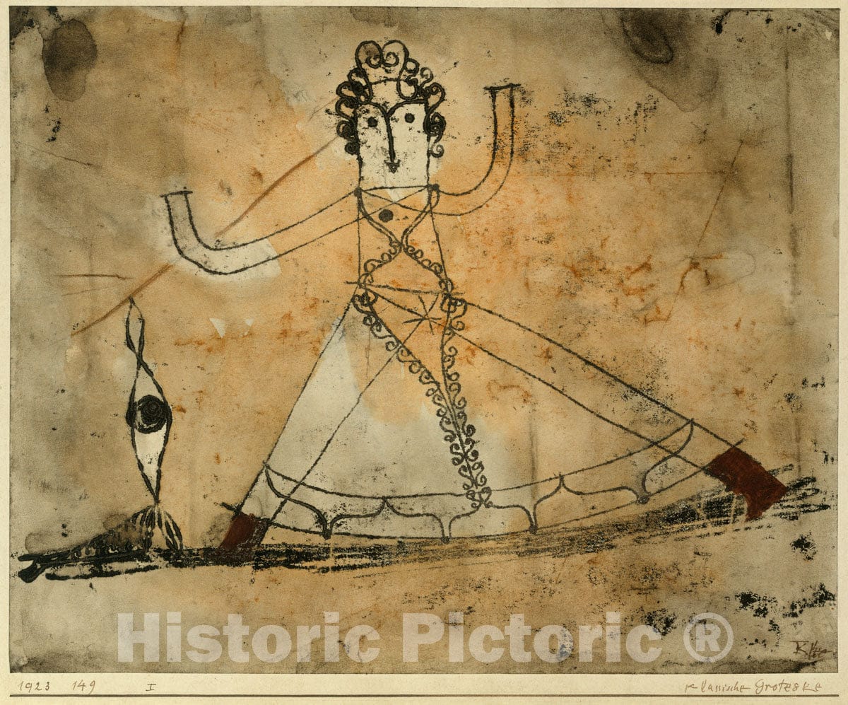 Art Print : Paul Klee - Classical Grotesque : Vintage Wall Art