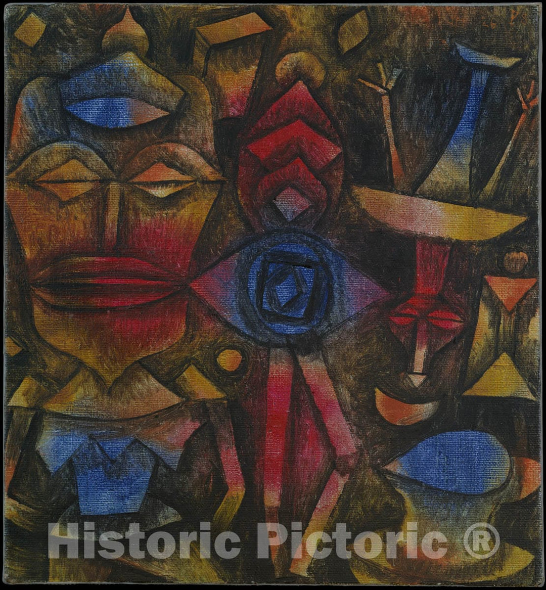 Art Print : Paul Klee - Collection of Figurines : Vintage Wall Art