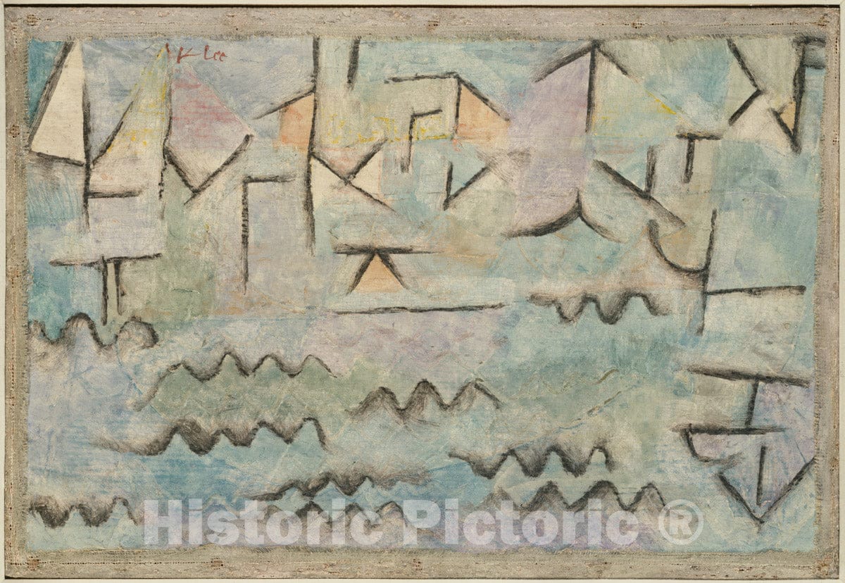 Art Print : Paul Klee - The Rhine at Duisburg : Vintage Wall Art
