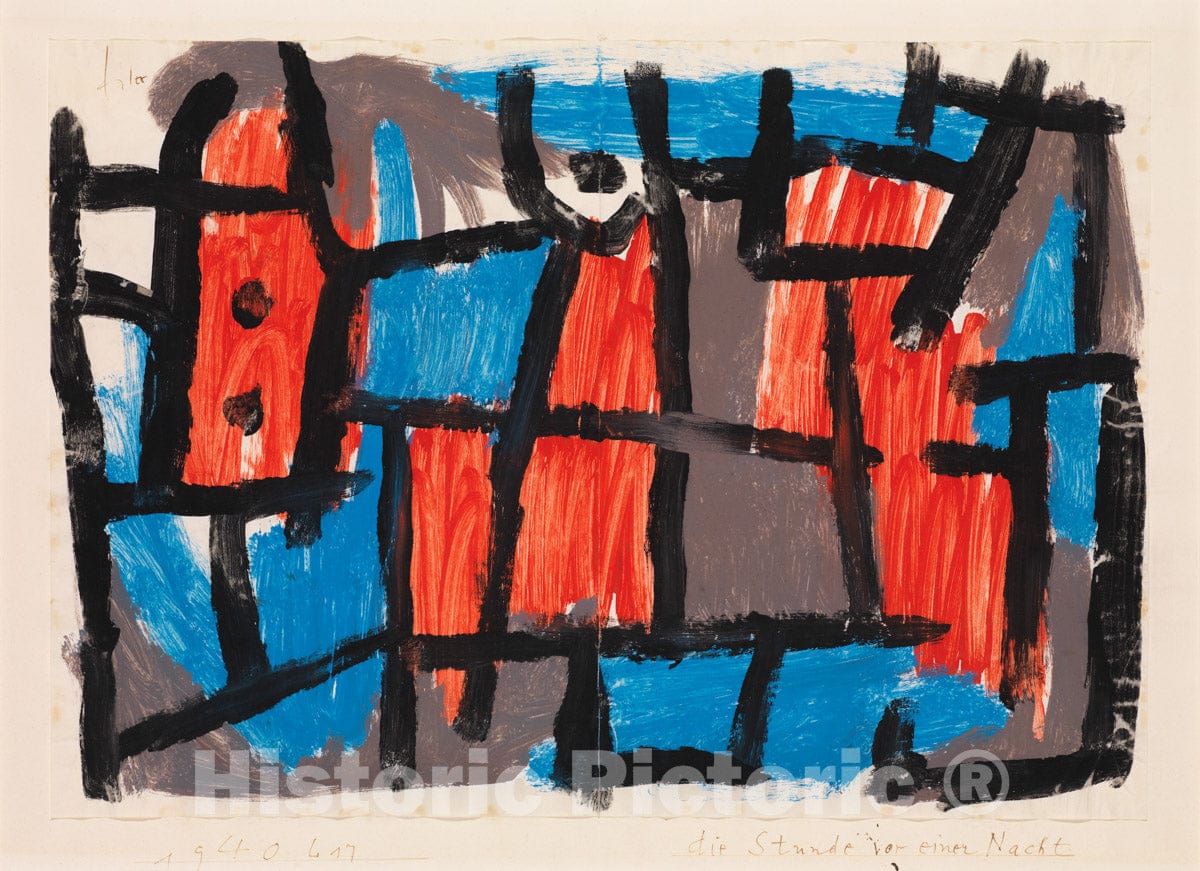 Art Print : Paul Klee - The Hour Before One Night : Vintage Wall Art